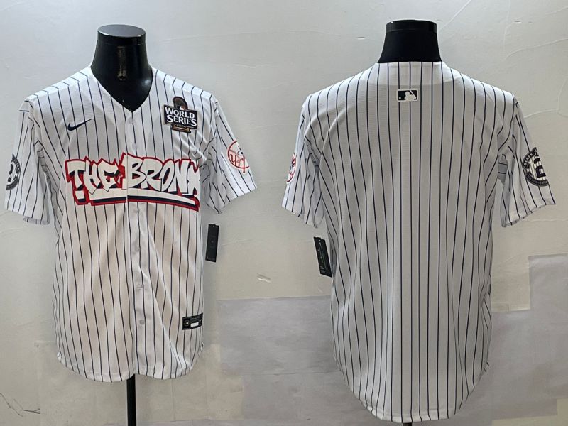 Men New York Yankees Blank White Stripe four generations Joint Name 2025 Nike MLB Jersey style 28->new york yankees->MLB Jersey